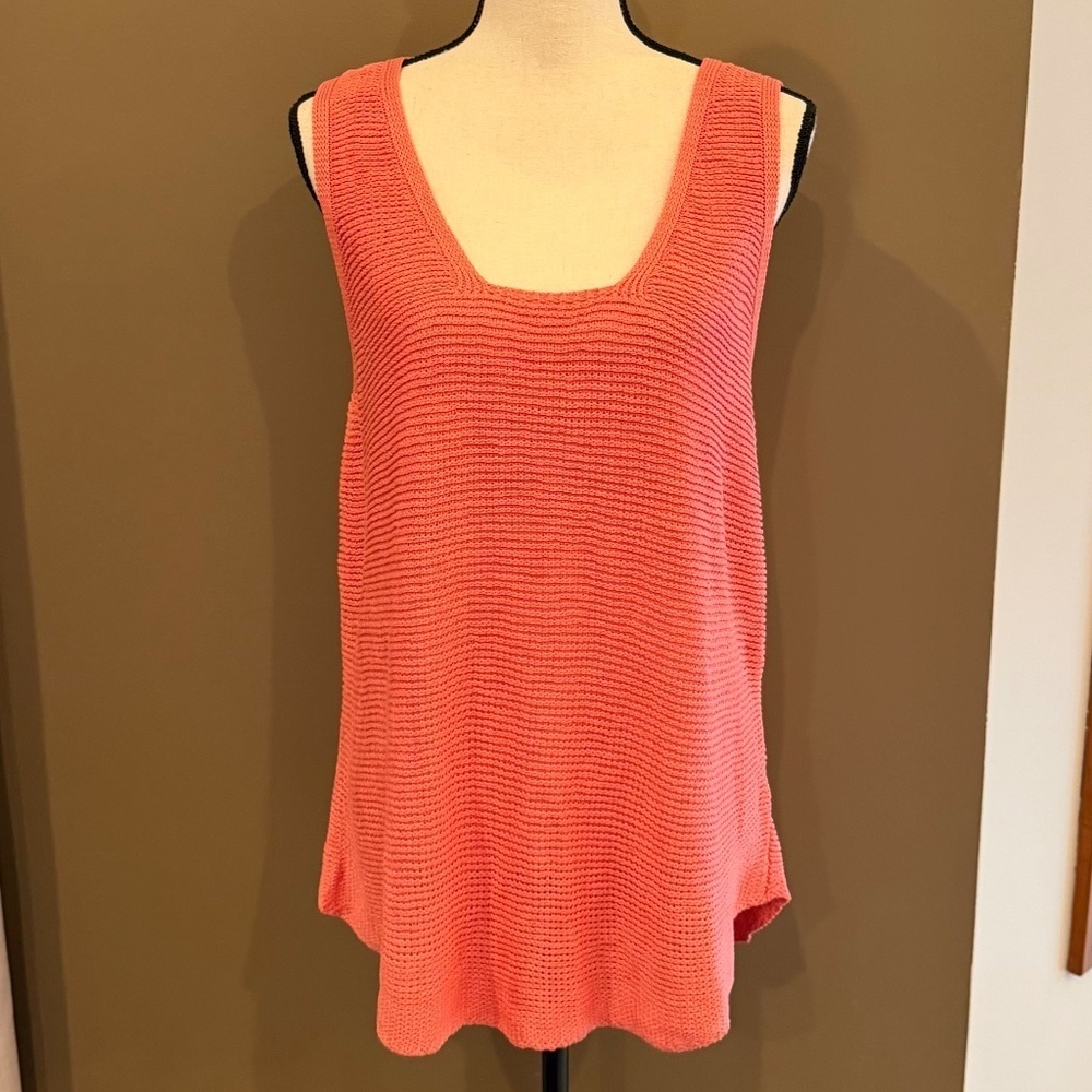 Coral textured knit tank top tunic, Size Large